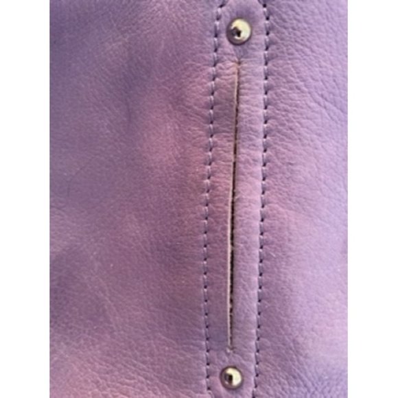 *B Makowsky Shoulder Bag Purple Leather Satchel - Picture 12 of 12